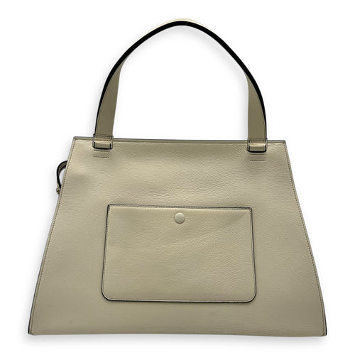Celine Edge Top Handle Bag White in Calfskin, Silver hardware_2