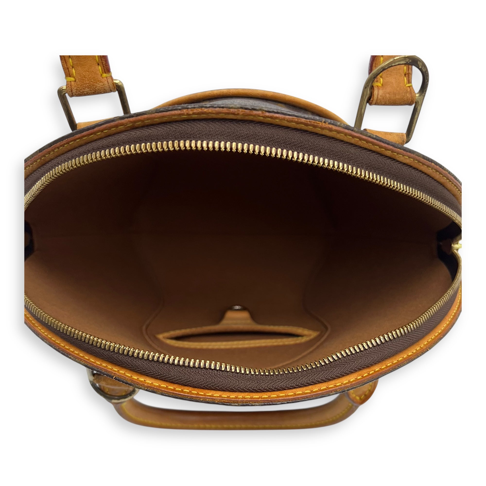 Louis Vuitton Ellipse Top Handle Bag Brown in Monogram Coated Canvas, Gold hardware_6