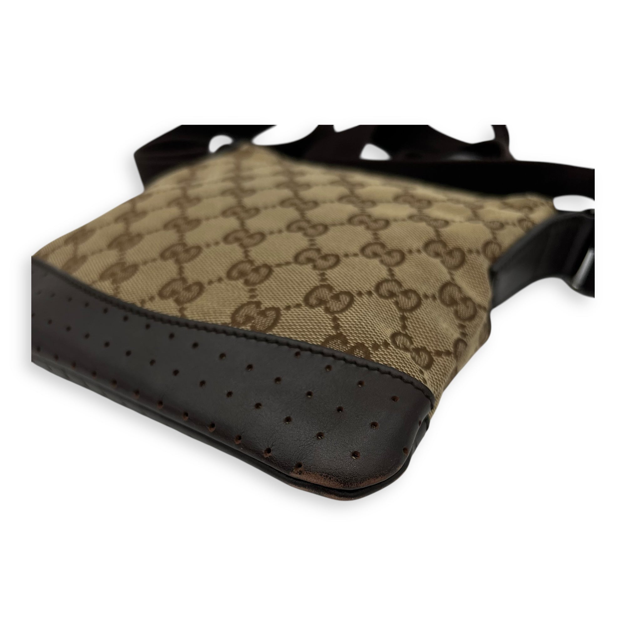 Gucci GG Crossbody Bag Brown in Canvas, Silver hardware_9