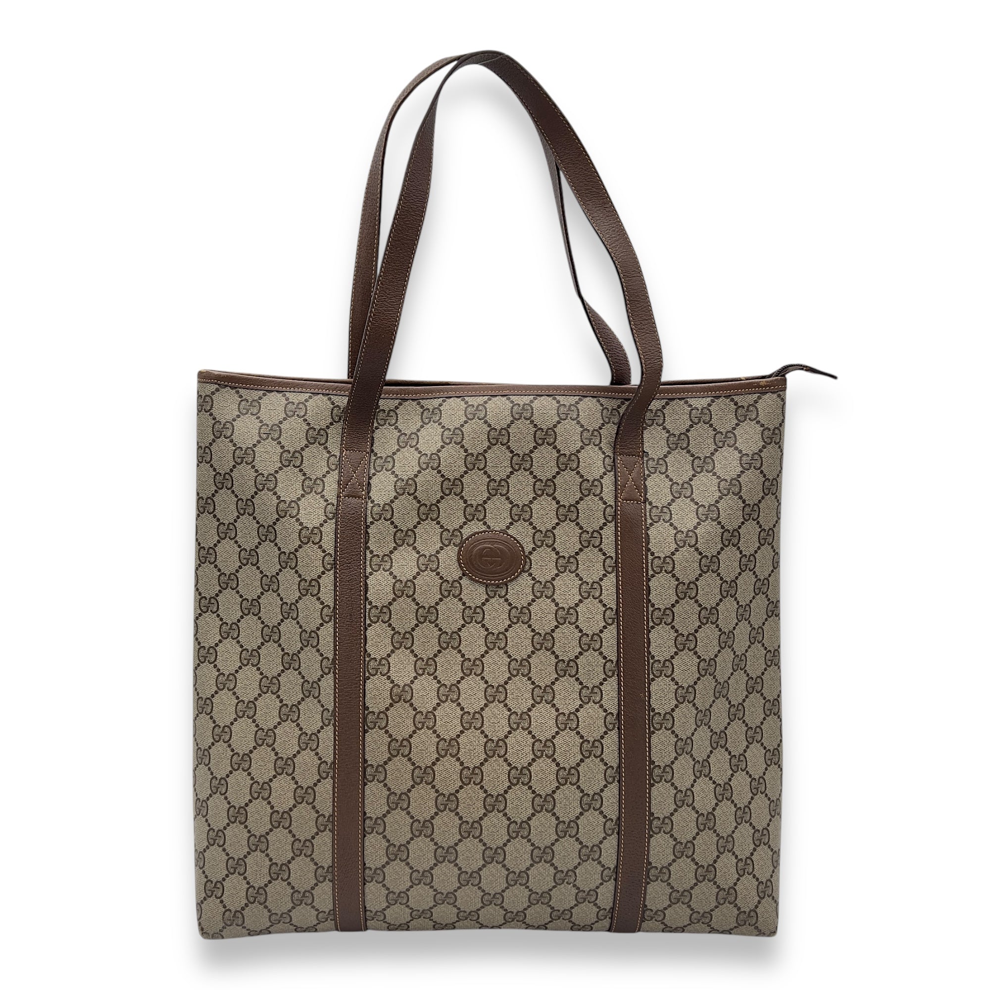 Gucci GG Tote Bag Grey in Coated Canvas, Silver hardware_1