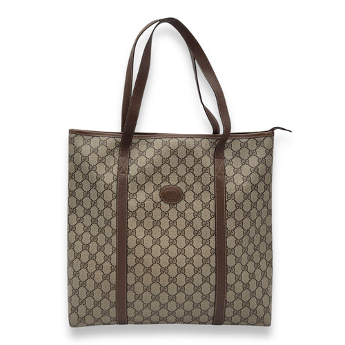 Gucci GG Tote Bag Grey in Coated Canvas, Silver hardware_1