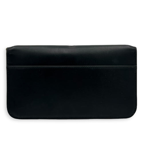 Saint Laurent Cassandra Black Phone Holder in Calfskin, Gold hardware_2