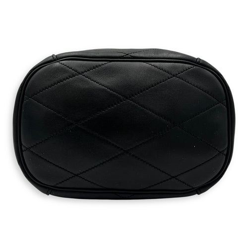 Saint Laurent Le Mallion Bucket Bag Black in Lambskin, Gold hardware_5