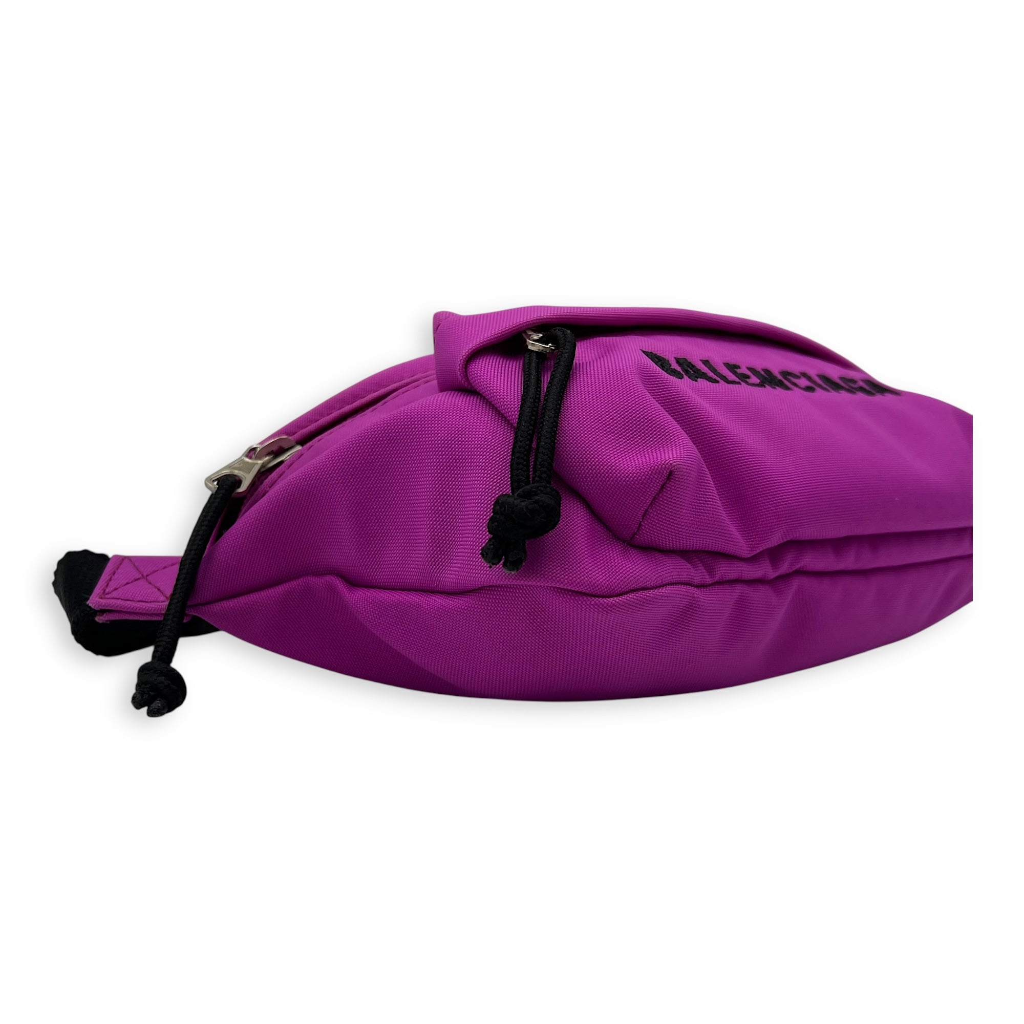 Balenciaga Logo Belt Bag Pink in Canvas, Silver hardware_7