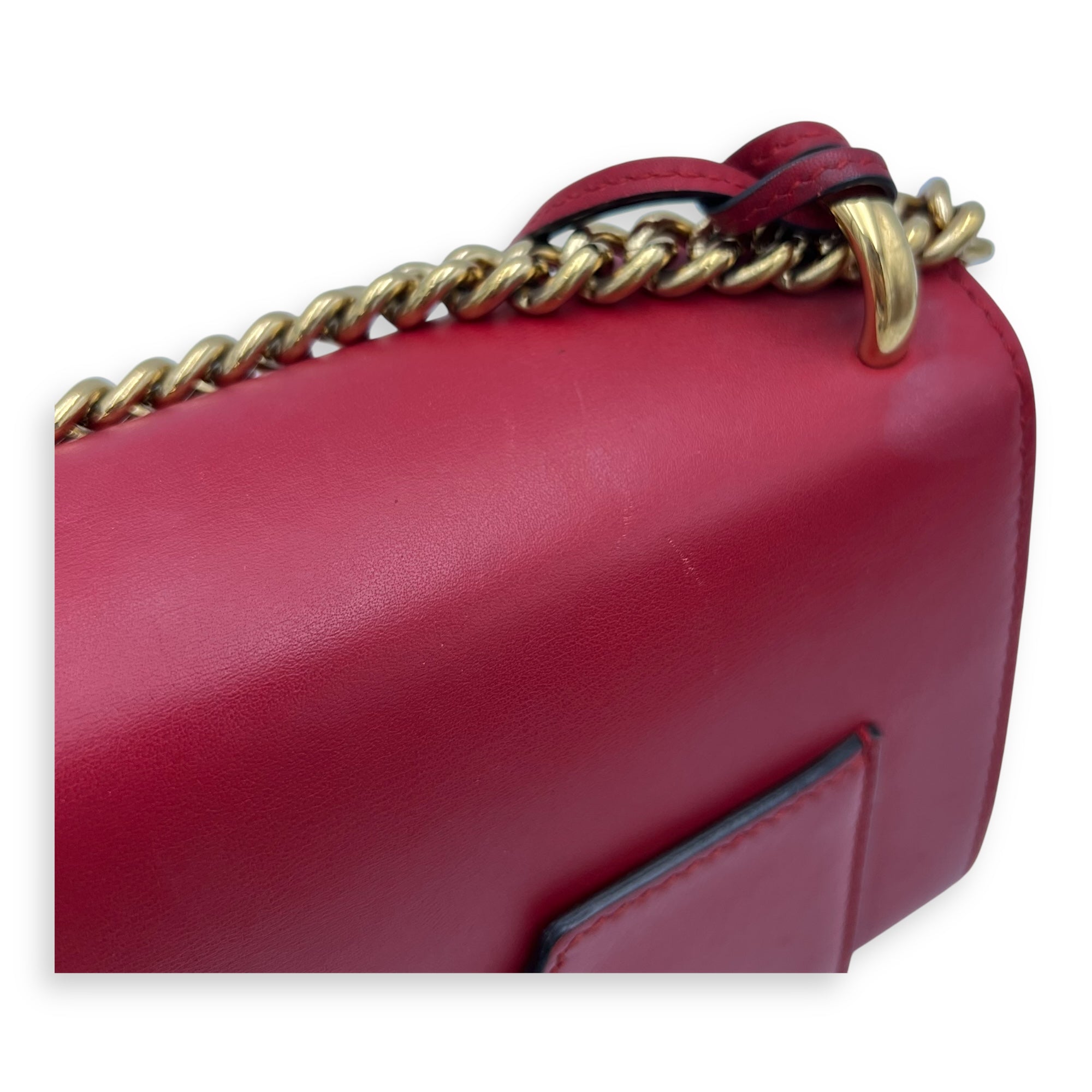 Gucci Padlock Shoulder Bag Red in Calfskin, Gold hardware_12