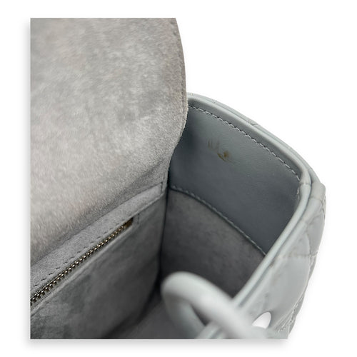 Christian Dior Lady Dior Medium Grey Top Handle Bag in Lambskin, Ultramatte hardware_7