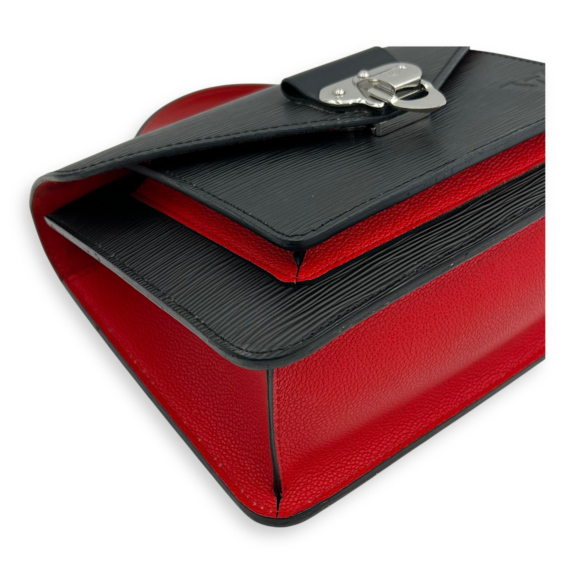 Louis Vuitton Monceau Black Top Handle Bag in Epi Leather, Silver hardware_10