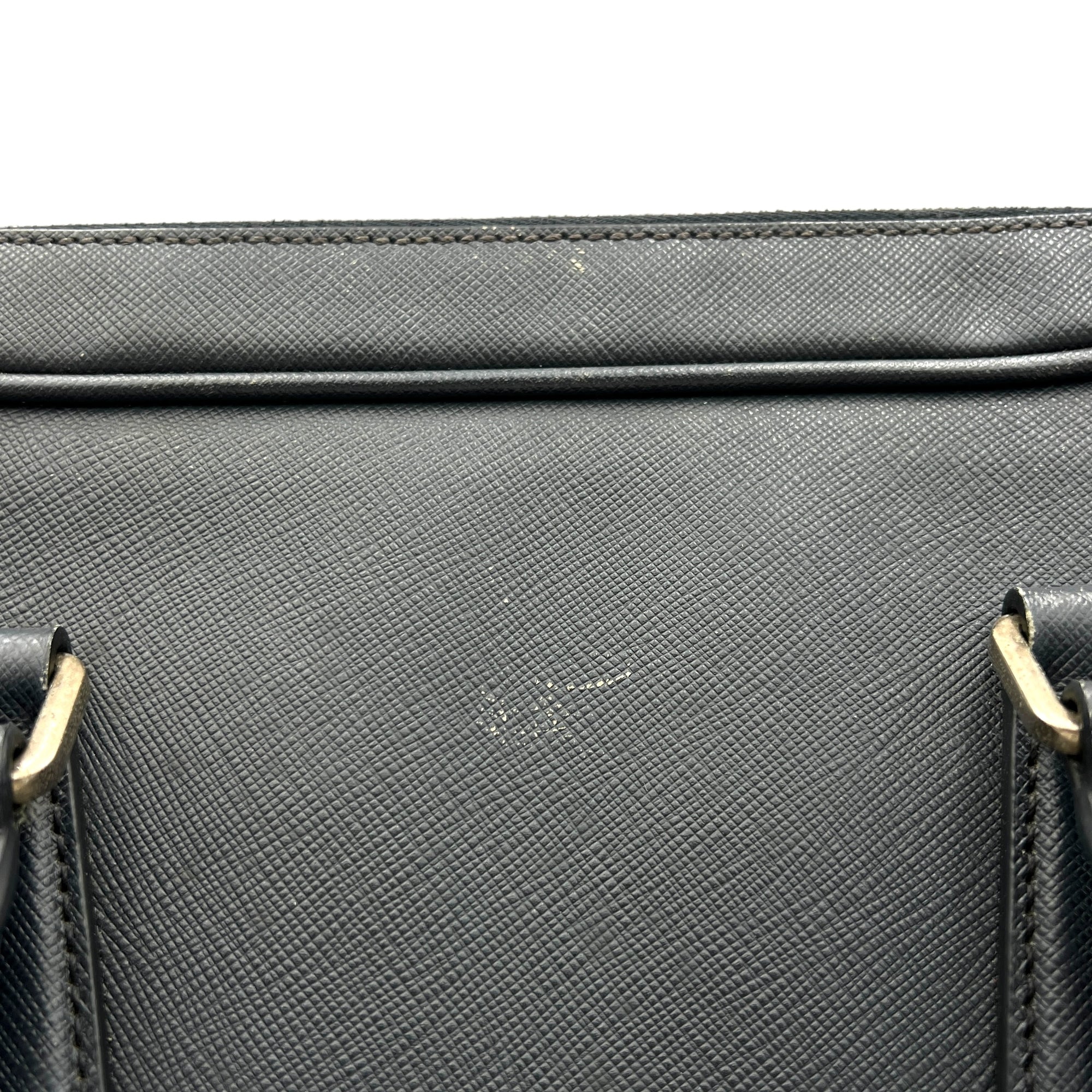 Logo Baltico Briefcase in Saffiano Leather, Silver hardware