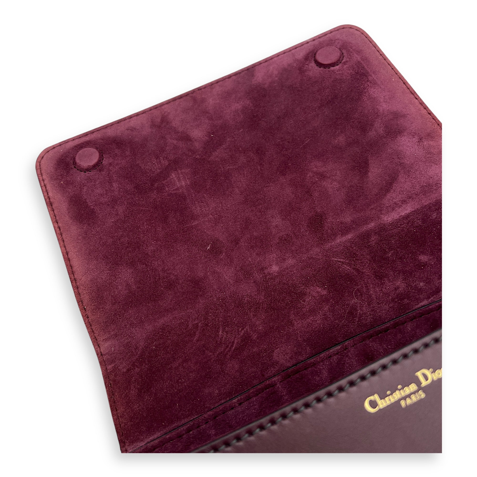 J'Adior Burgundy Top Handle Bag in Calfskin, Gold hardware