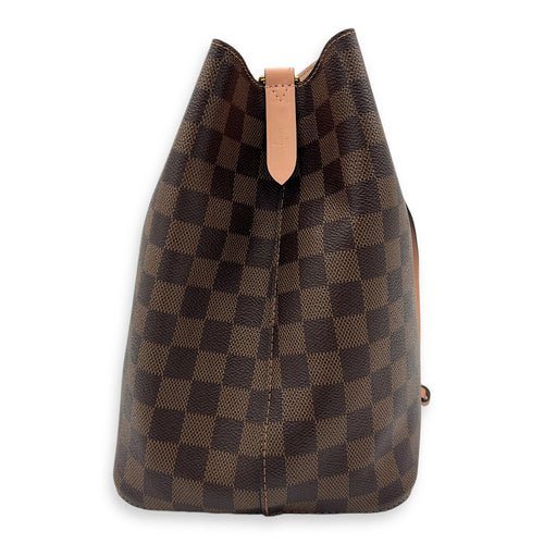 NeoNoe MM Damier Ebene Bucket Bag in Coated Canvas, Gold hardware