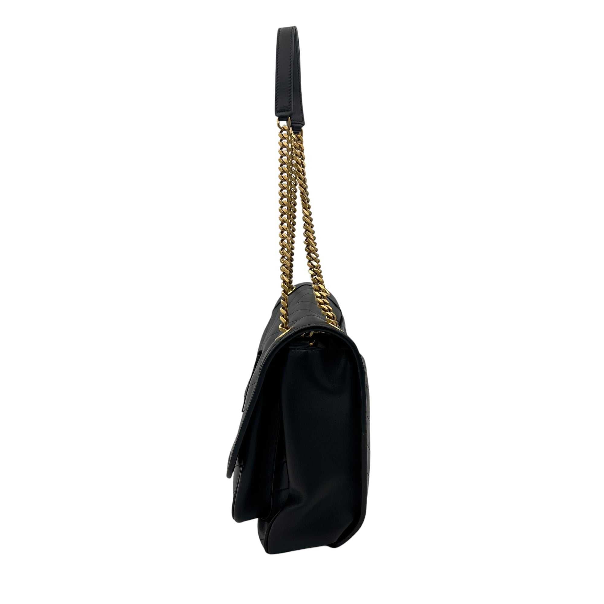 Niki Medium Black Shoulder Bag in Lambskin, Gold hardware