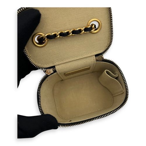 Vanity Crossbody Bag Black in Lambskin, Gold hardware