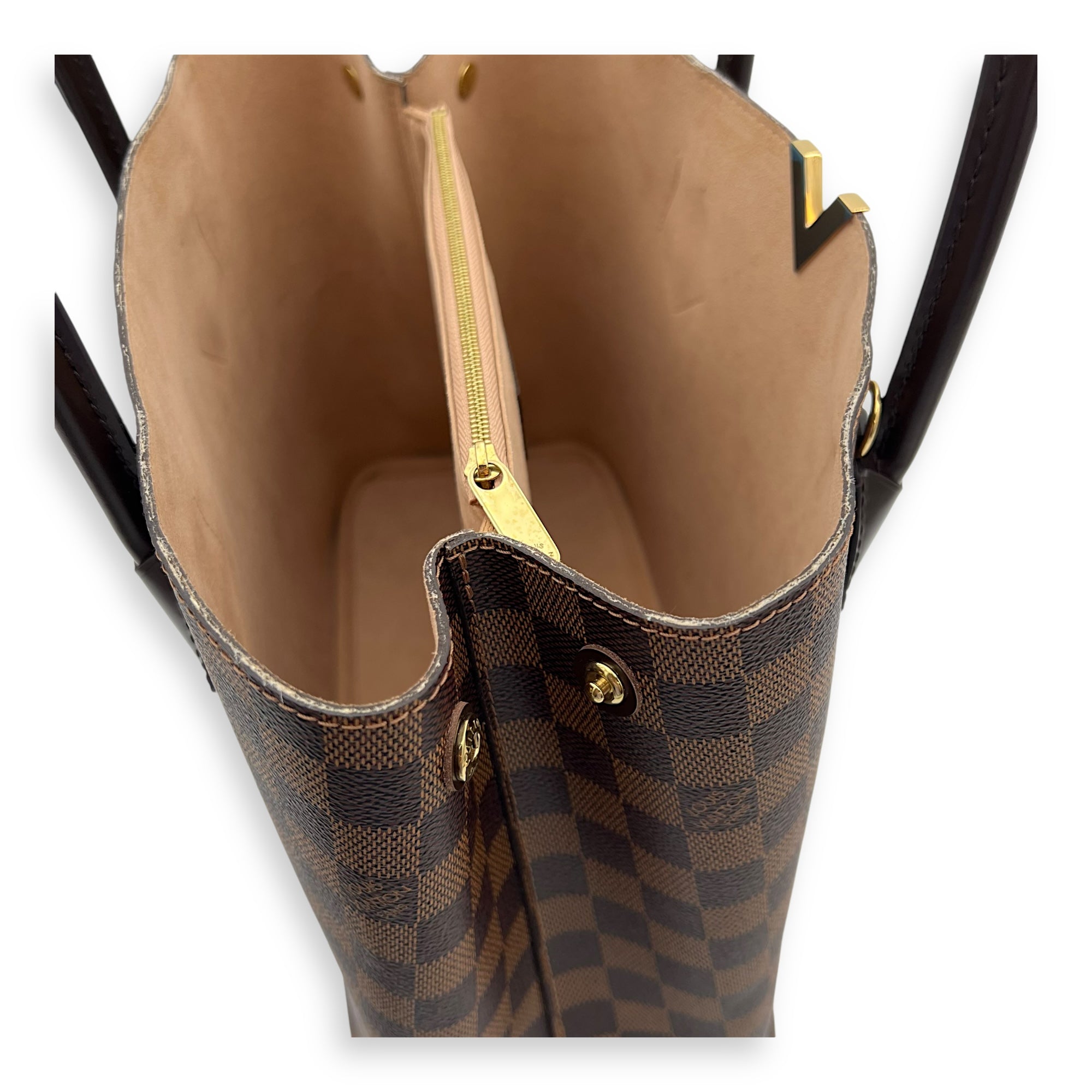 Louis Vuitton Kensington Tote Bag Brown in Coated Canvas, Gold hardware_7