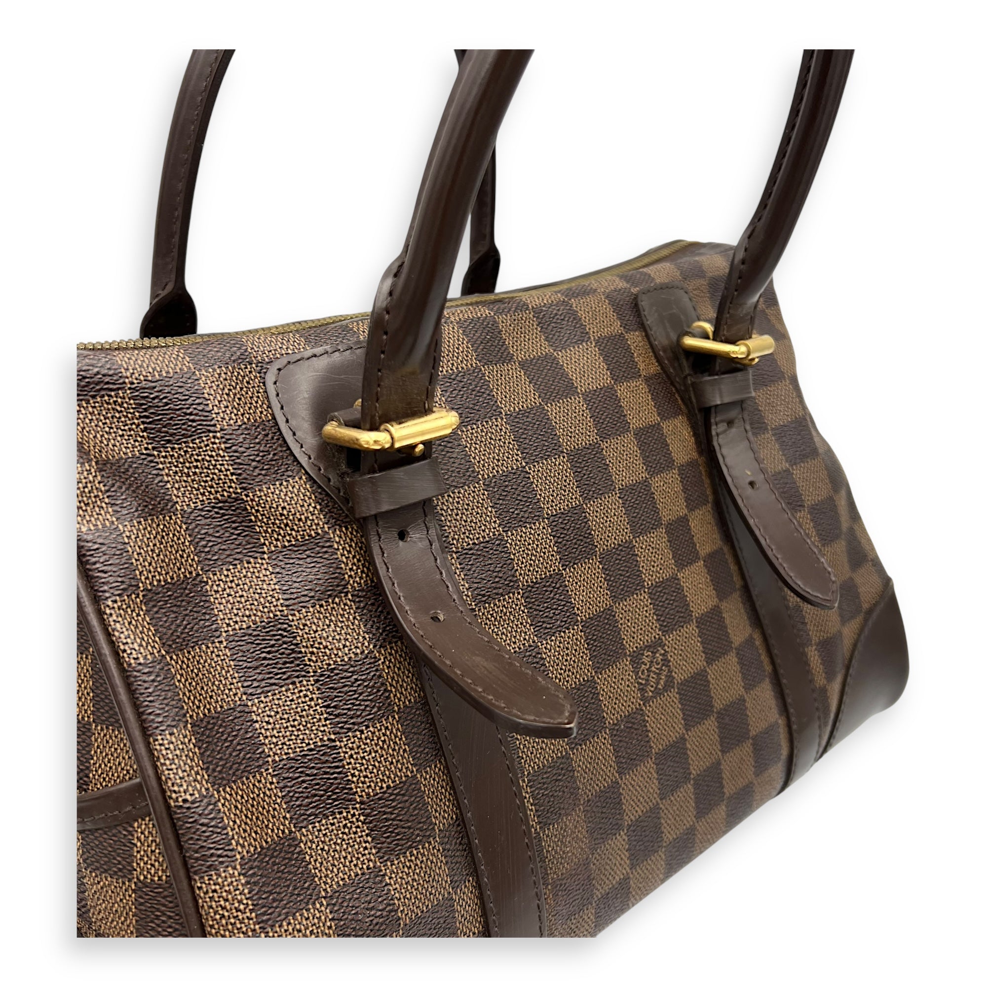 Louis Vuitton Berkeley Top Handle Bag Brown in Coated Canvas, Gold hardware_23