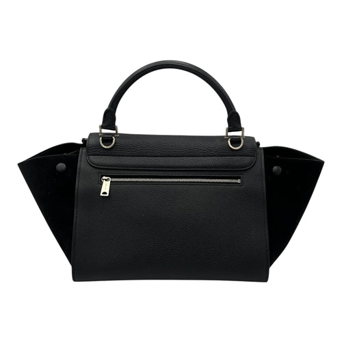 Celine Trapeze Small Black Shoulder Bag in Calfskin, Silver hardware_2