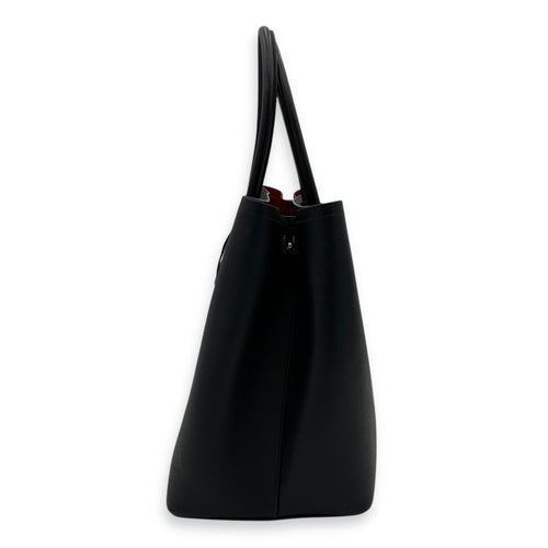 Prada Double Top Handle Bag Black in Saffiano Leather, Gold hardware_4