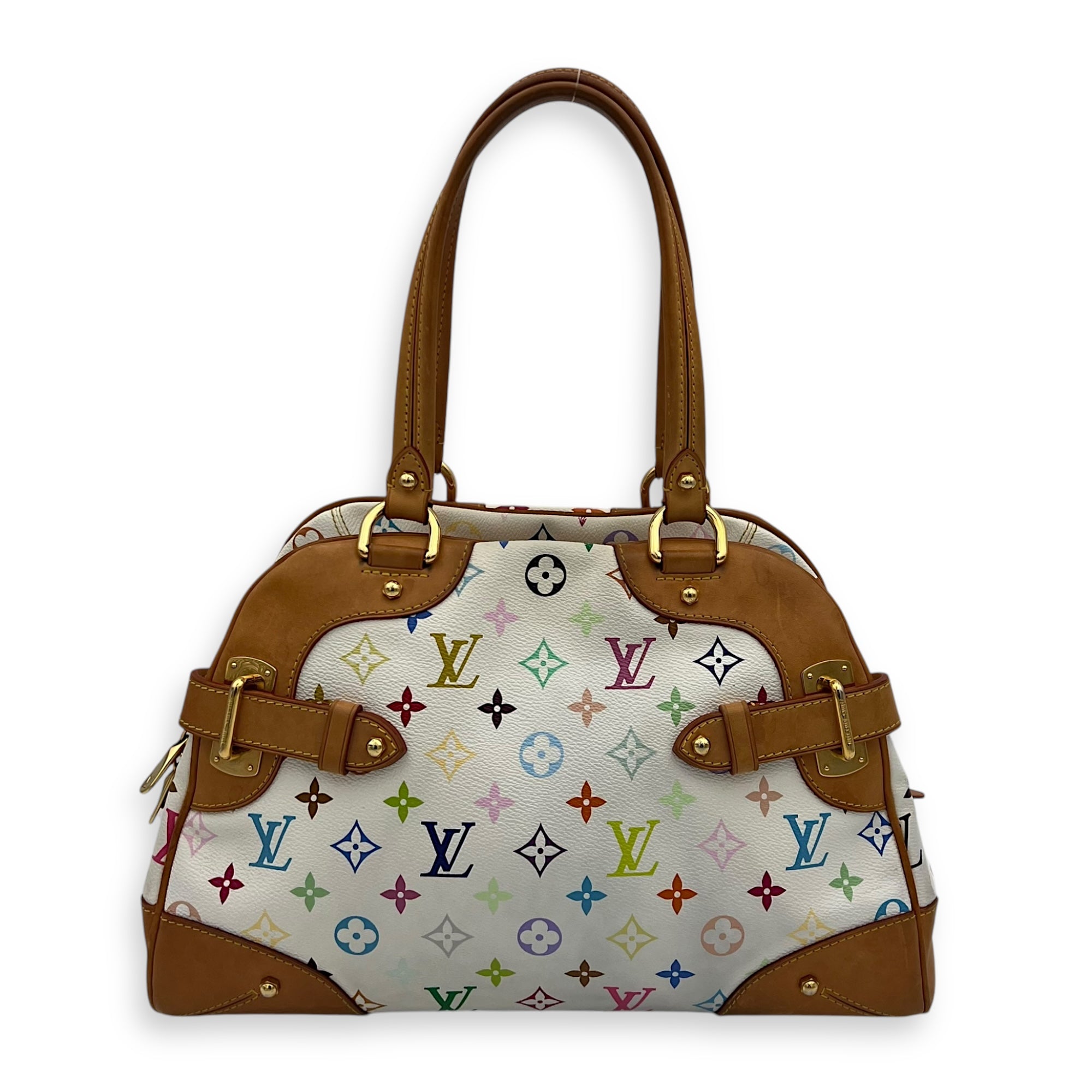 Louis Vuitton Claudia Shoulder Bag Multicolor x Murakami in Monogram Coated Canvas, Gold hardware_2
