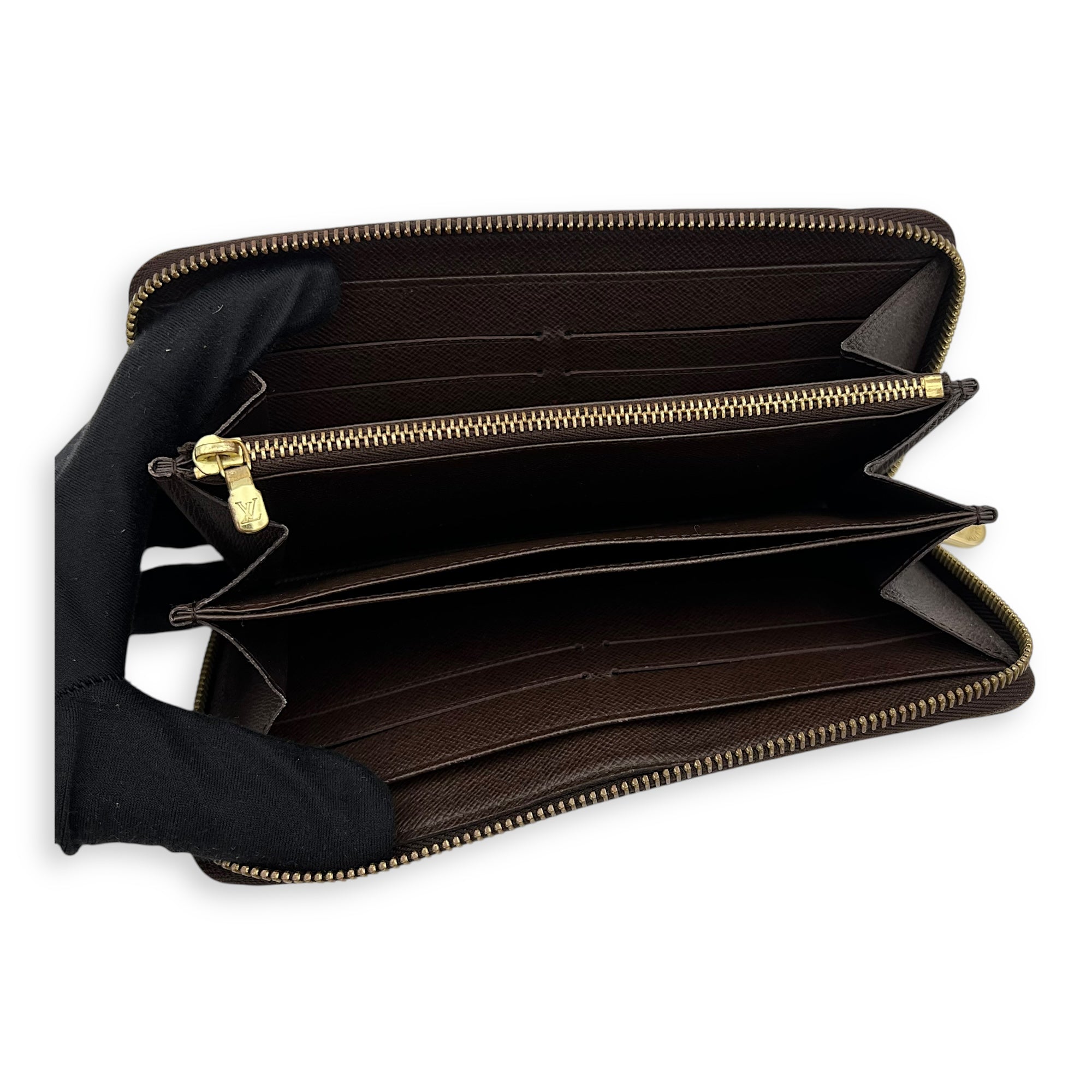 Louis Vuitton Zippy Wallet Brown in Coated Canvas, Gold hardware_6