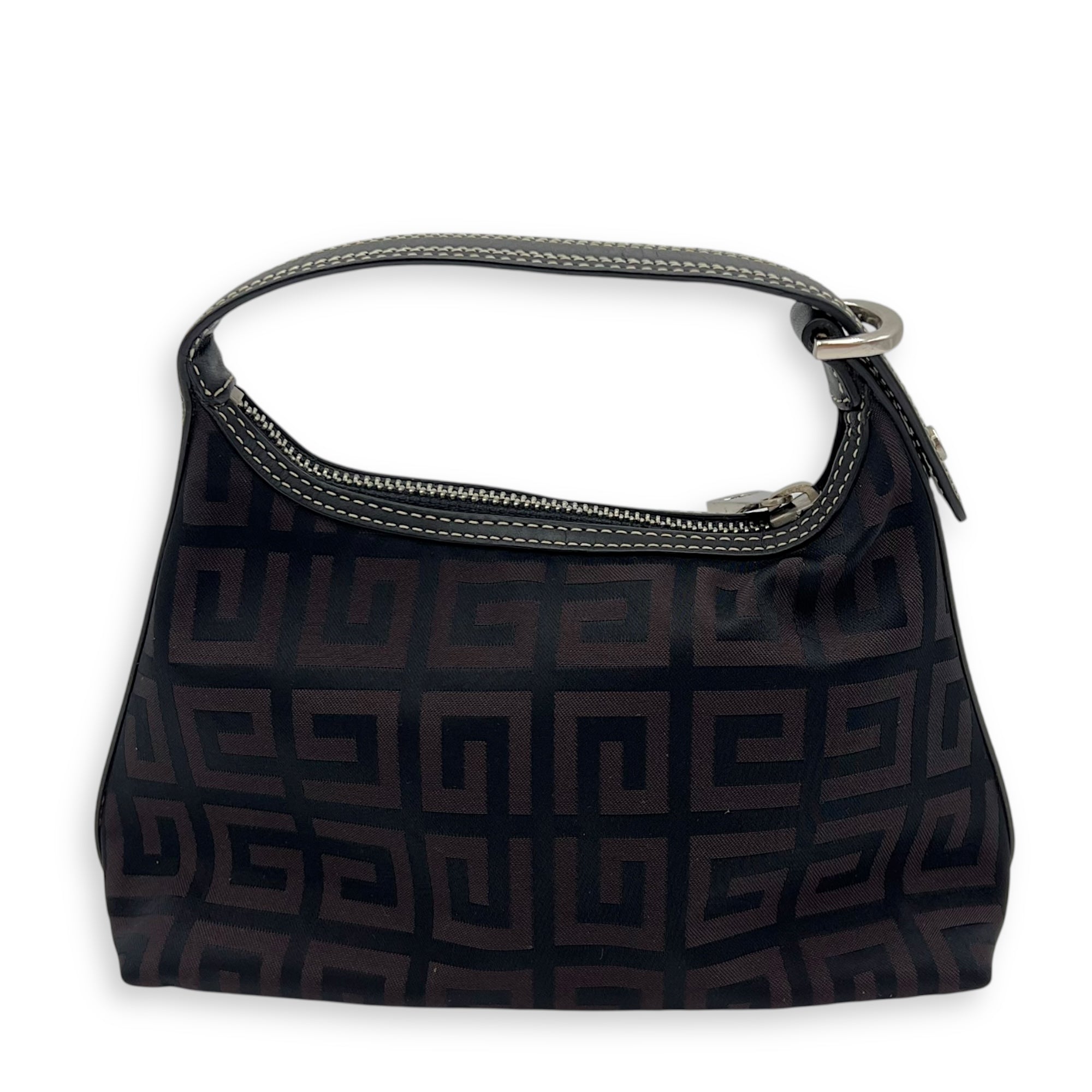 Givenchy Logo Top Handle Bag Brown in Canvas, Silver hardware_2