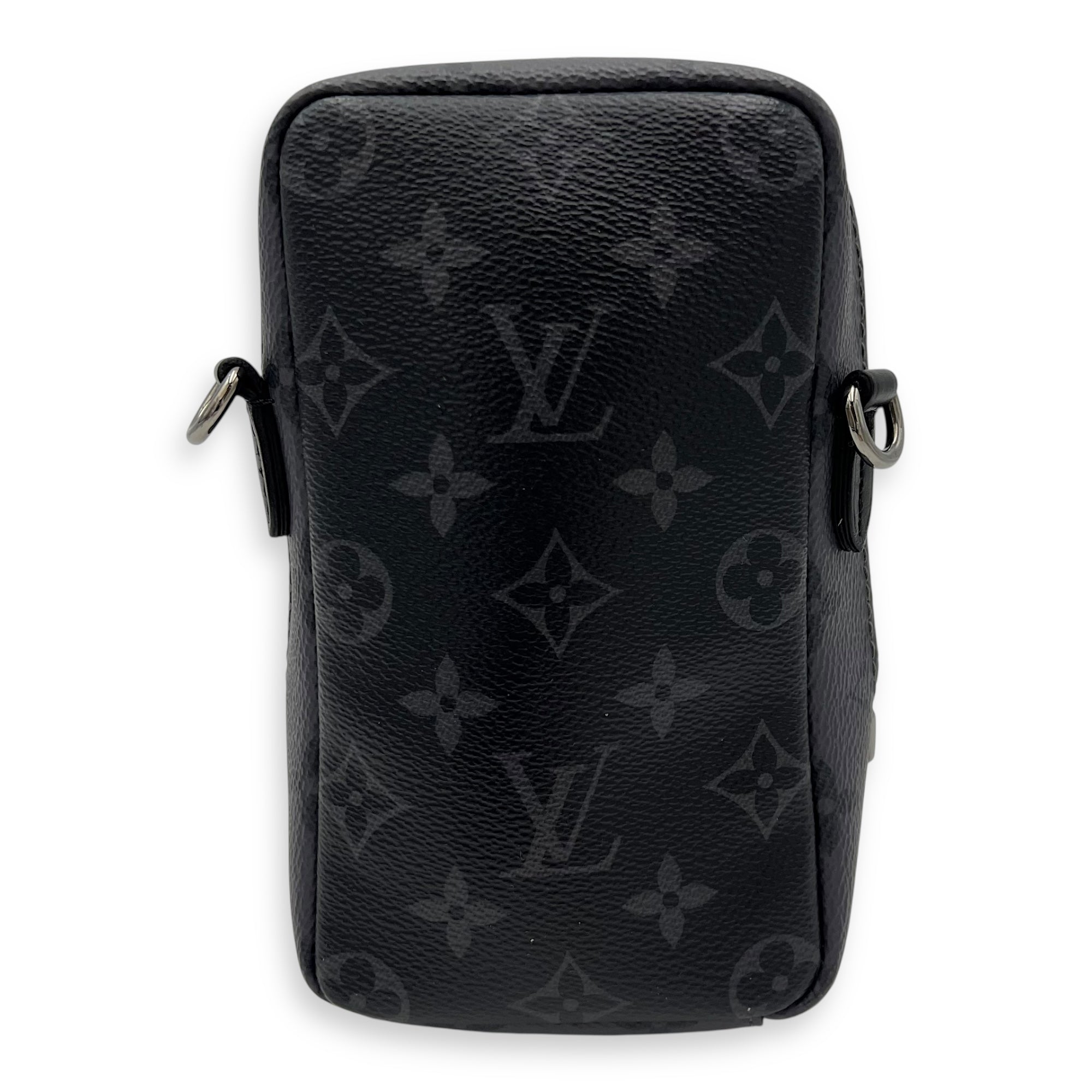 Louis Vuitton Double Crossbody Bag Mini Grey in Monogram Coated Canvas, Silver hardware_2