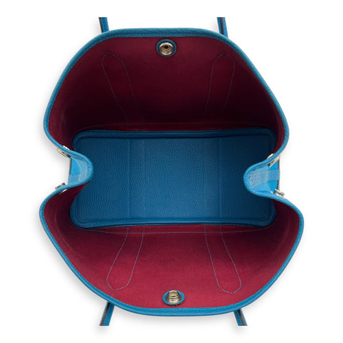 Hermès Garden Party Blue in Canvas, Silver hardware_6