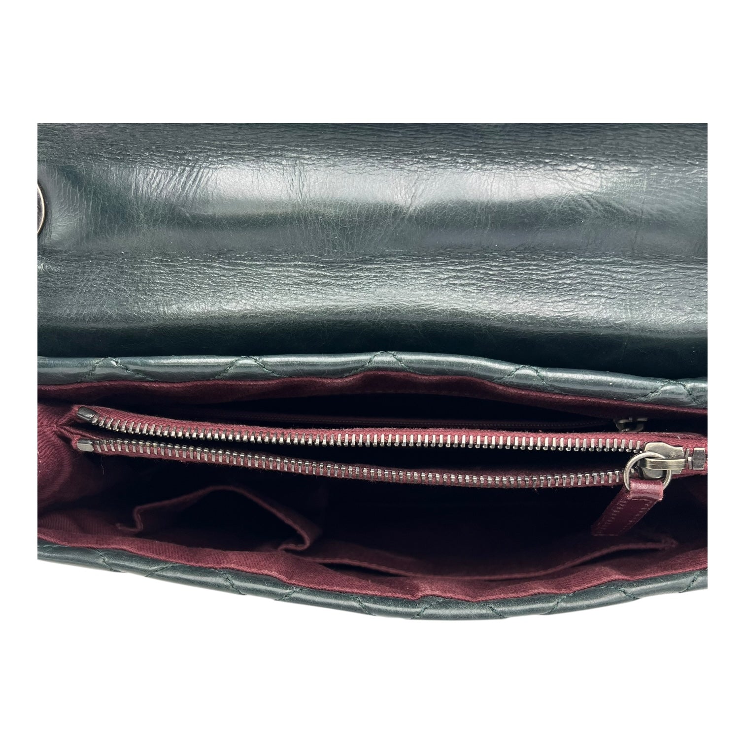 Chanel CC Crossbody Bag Green in Calfskin, Ruthenium hardware_6