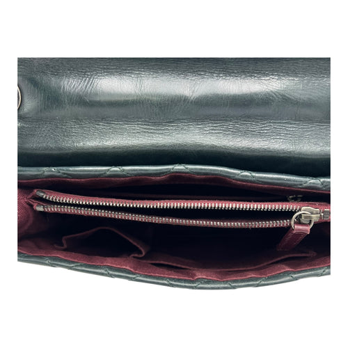 Chanel CC Crossbody Bag Green in Calfskin, Ruthenium hardware_6
