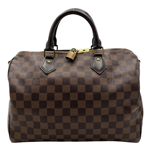 Louis Vuitton Speedy Top Handle Bag 30 Brown in Canvas, Gold hardware_1