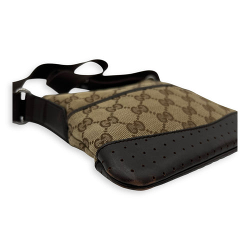 Gucci GG Crossbody Bag Brown in Canvas, Silver hardware_8