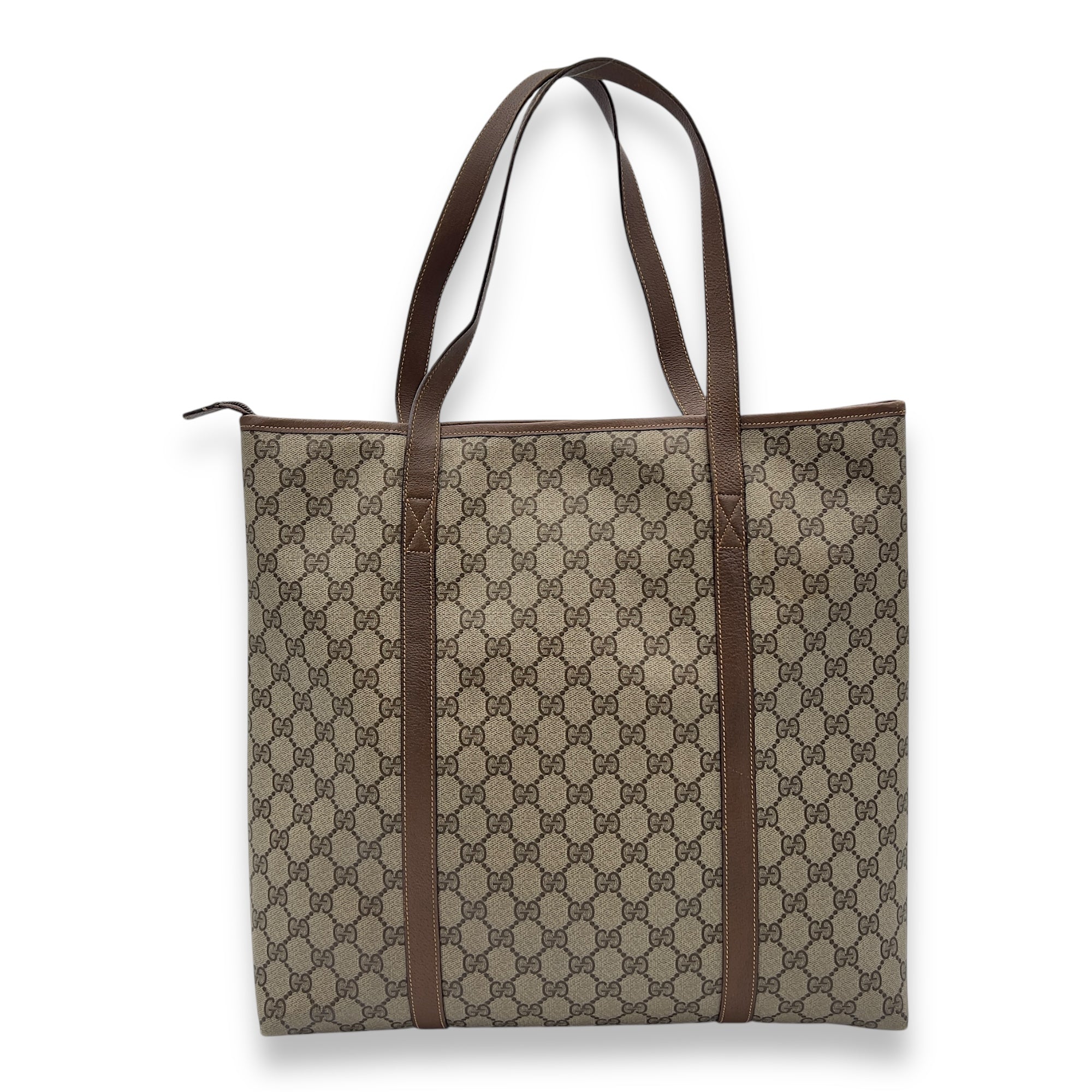Gucci GG Tote Bag Grey in Coated Canvas, Silver hardware_2