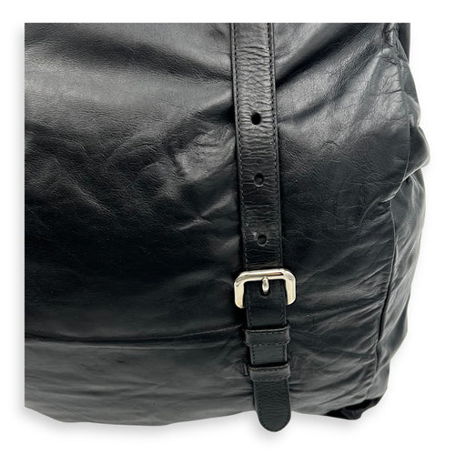 Prada Frame Shoulder Bag Black in Calfskin, Silver hardware_13