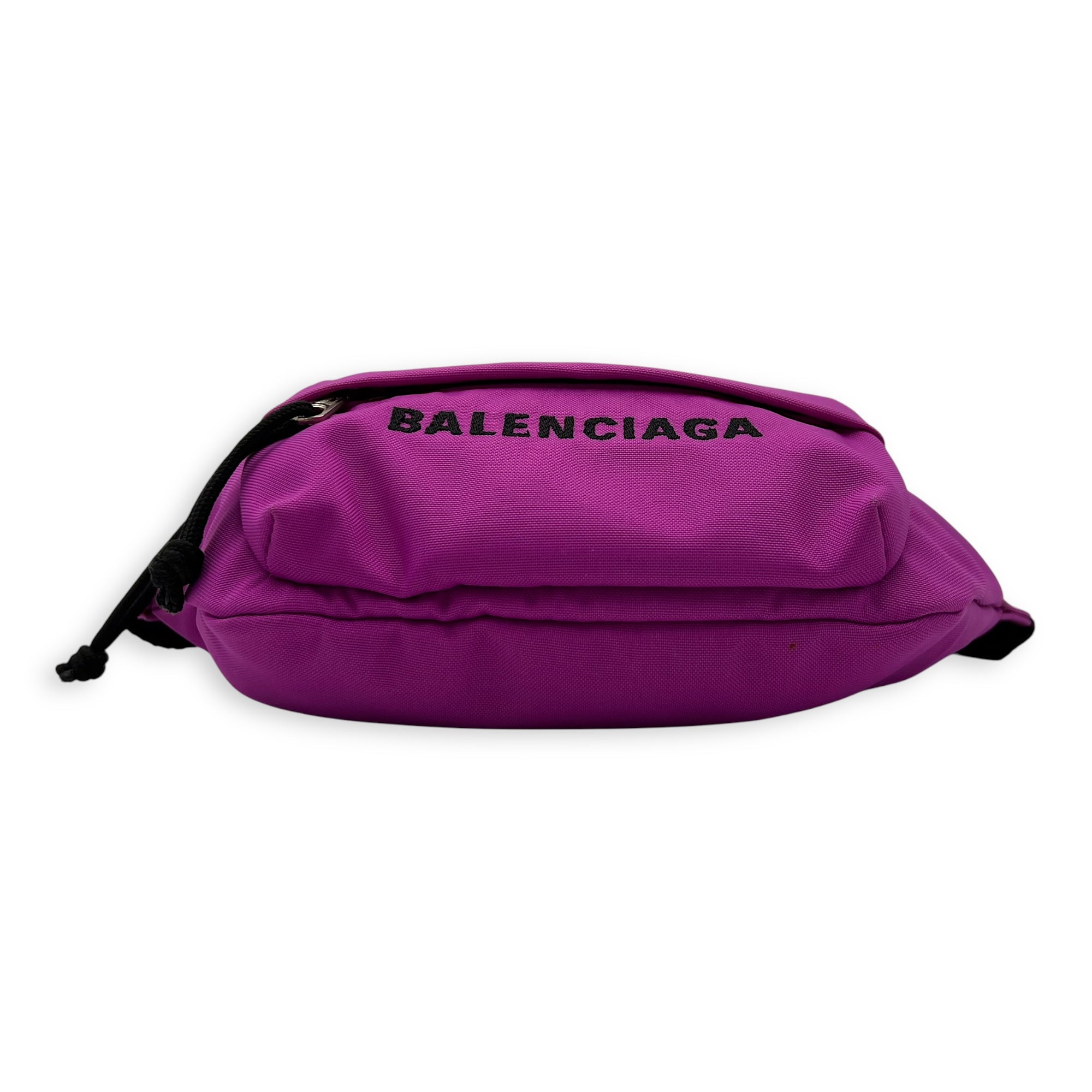 Balenciaga Logo Belt Bag Pink in Canvas, Silver hardware_5