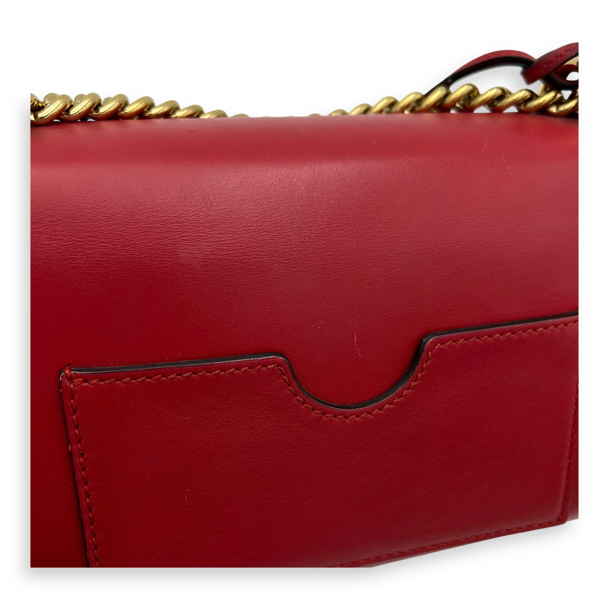 Gucci Padlock Shoulder Bag Red in Calfskin, Gold hardware_9