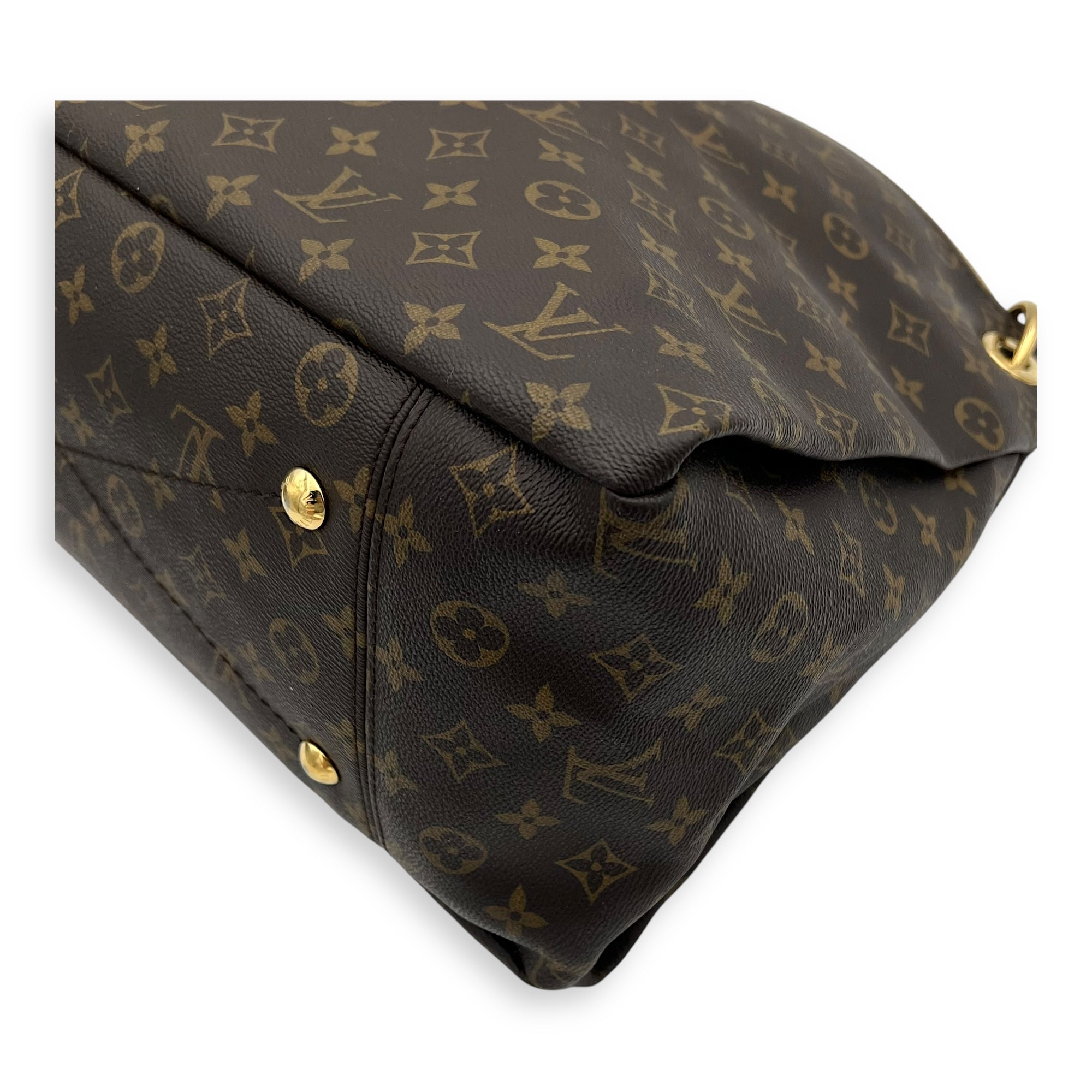 Louis Vuitton Artsy Top Handle Bag MM Brown in Monogram Coated Canvas, Gold hardware_9