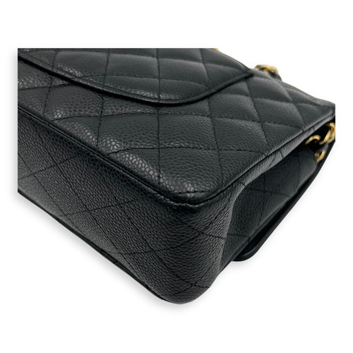 Chanel Classic Shoulder Bag Medium Black in Caviar Leather, Gold hardware_12