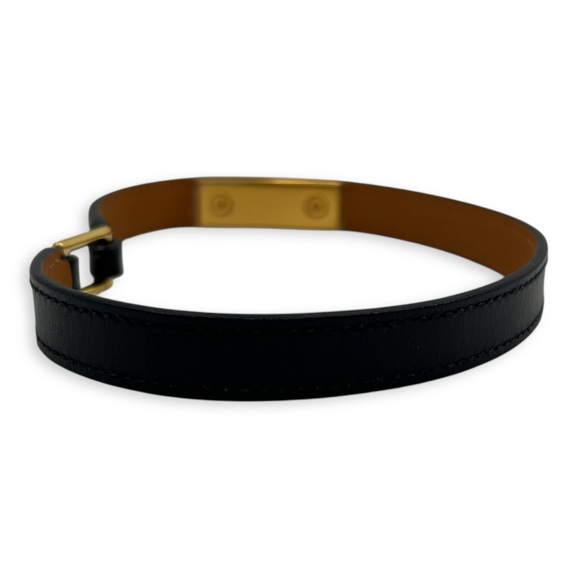 Hermès Rivale Double Tour Black in Calfskin, Gold hardware_2