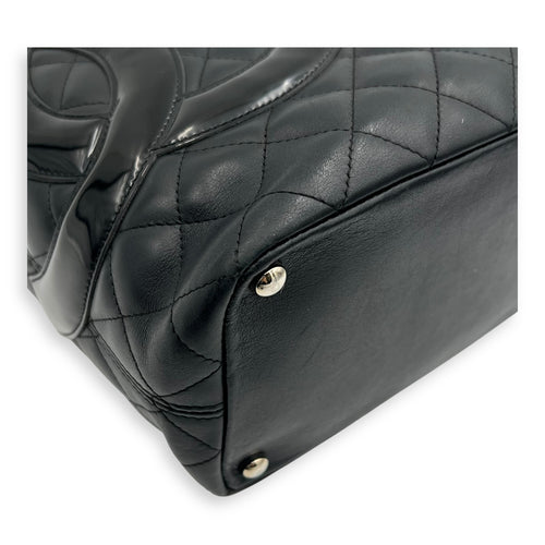 Chanel Cambon Tote Bag Black in Lambskin, Silver hardware_10