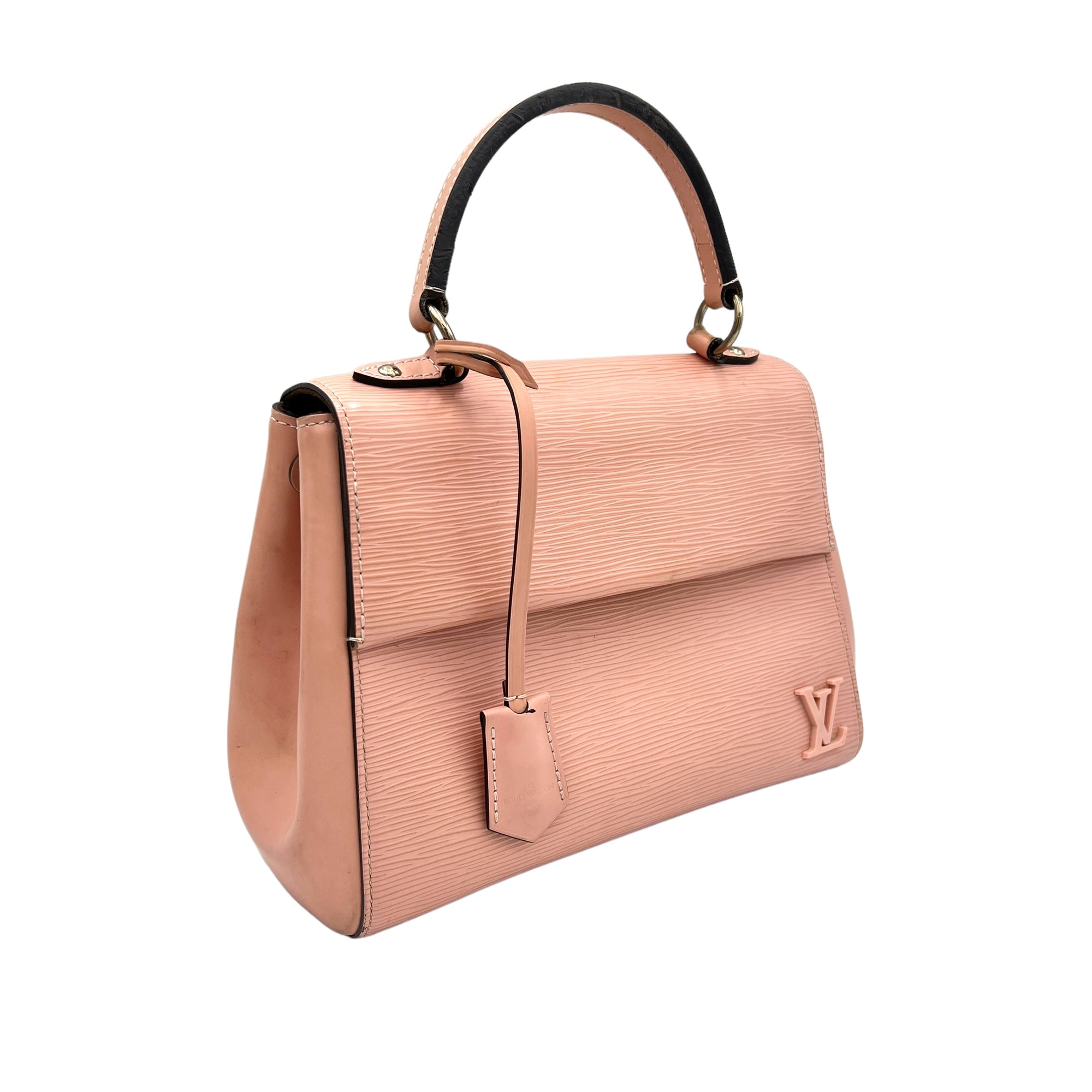 Cluny BB Pink Top Handle Bag in Epi Leather, Silver hardware