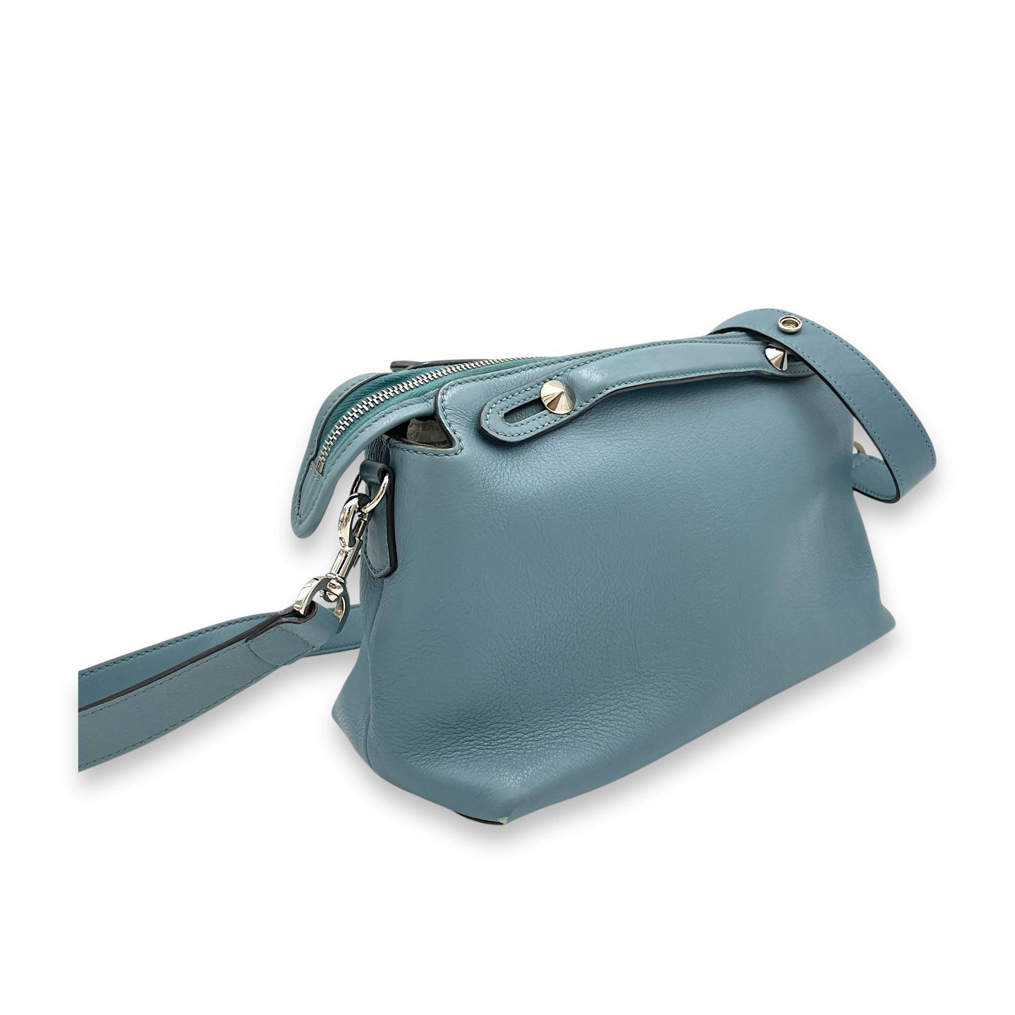 By The Way Top Handle Bag Blue in Calfskin, Gold hardware