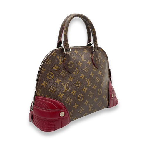 Alma Top Handle Bag Brown in Monogram Coated Canvas, Gold hardware