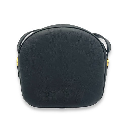 Vintage Crossbody Bag Black in Coated Canvas, Gold hardware