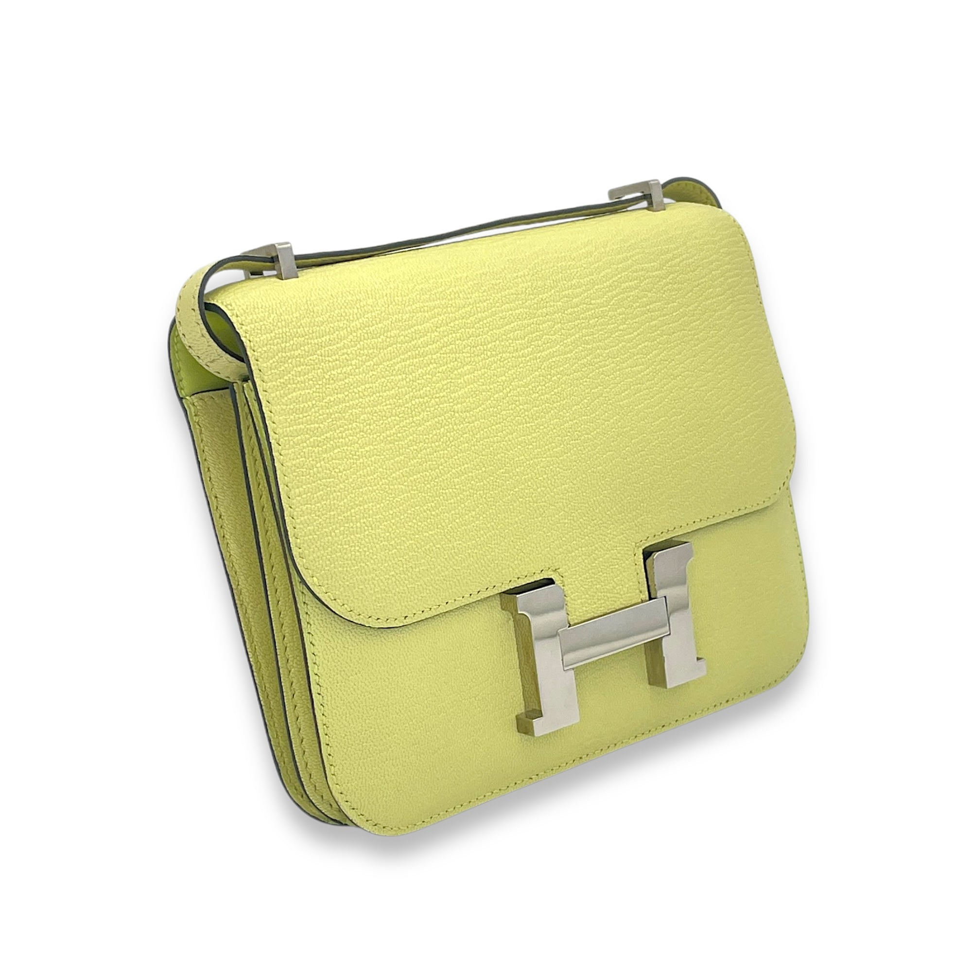 Constance 18 Jaune Bourgeon in Chevre Leather, Palladium hardware