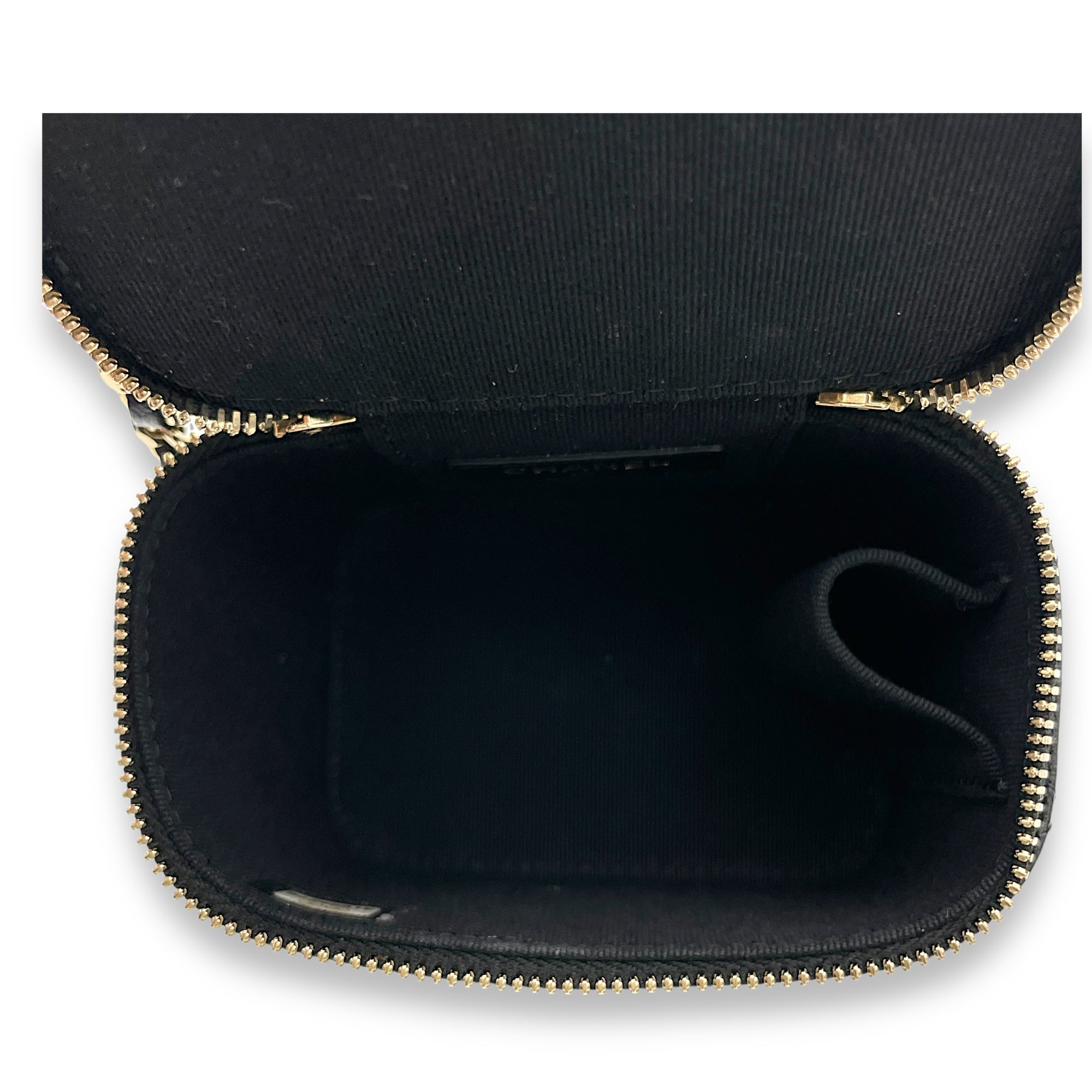 Vanity Top Handle Bag Black in Lambskin, Gold hardware