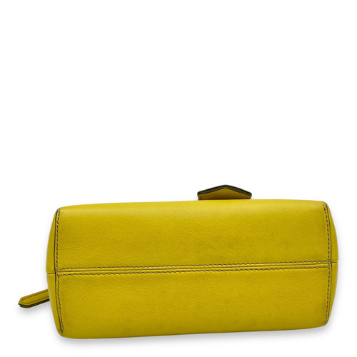 By The Way Yellow Top Handle Bag in Calfskin, Silver hardware