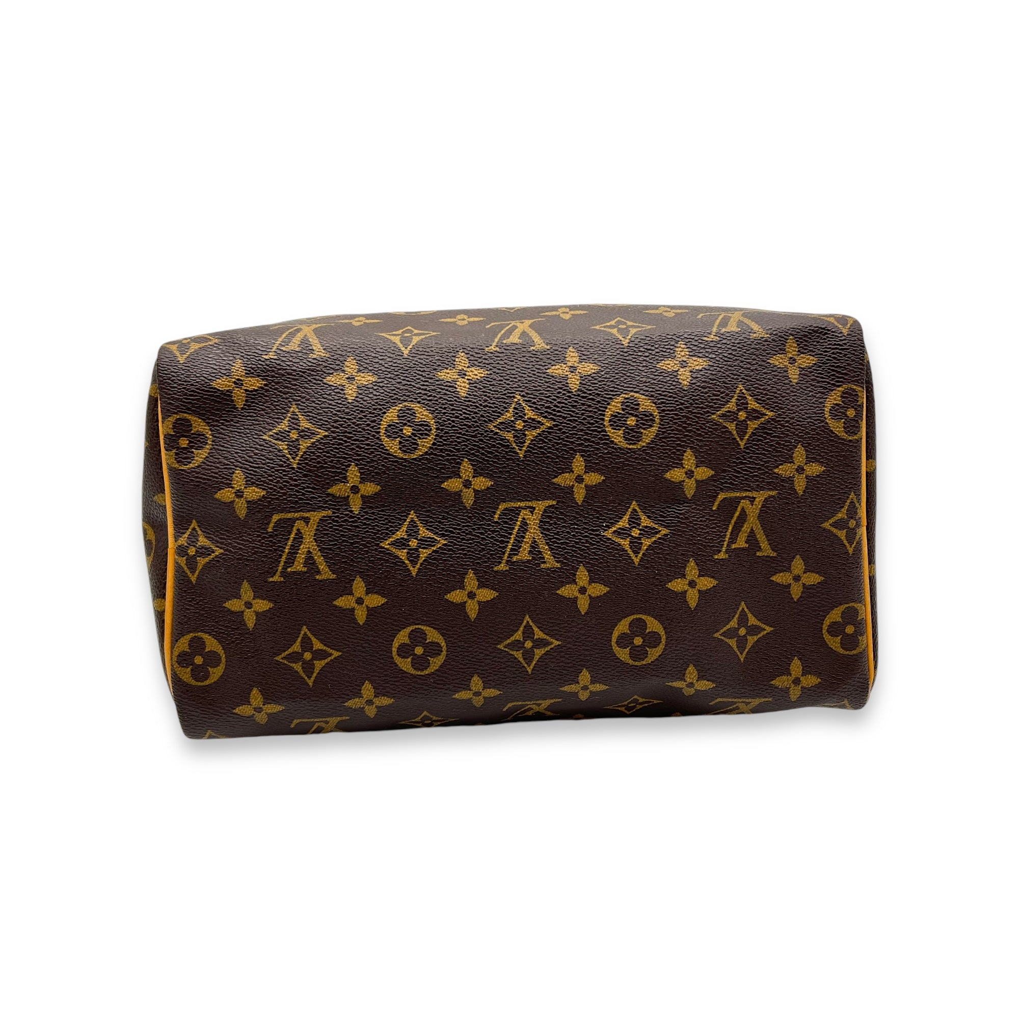 Speedy Top Handle Bag 25 Brown in Monogram Coated Canvas, Gold hardware