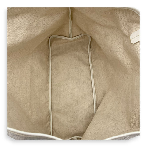 Saint Louis PM White Tote Bag in Coated Canvas, Silver hardware