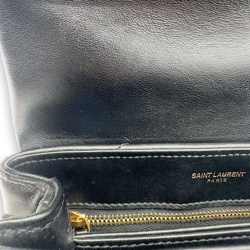 Saint Laurent Loulou Toy Black Crossbody Bag in Calfskin, Gold hardware_24