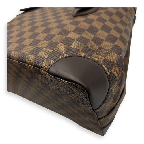 Louis Vuitton Hampstead Shoulder Bag Damier Ebene in Coated Canvas, Gold hardware_13