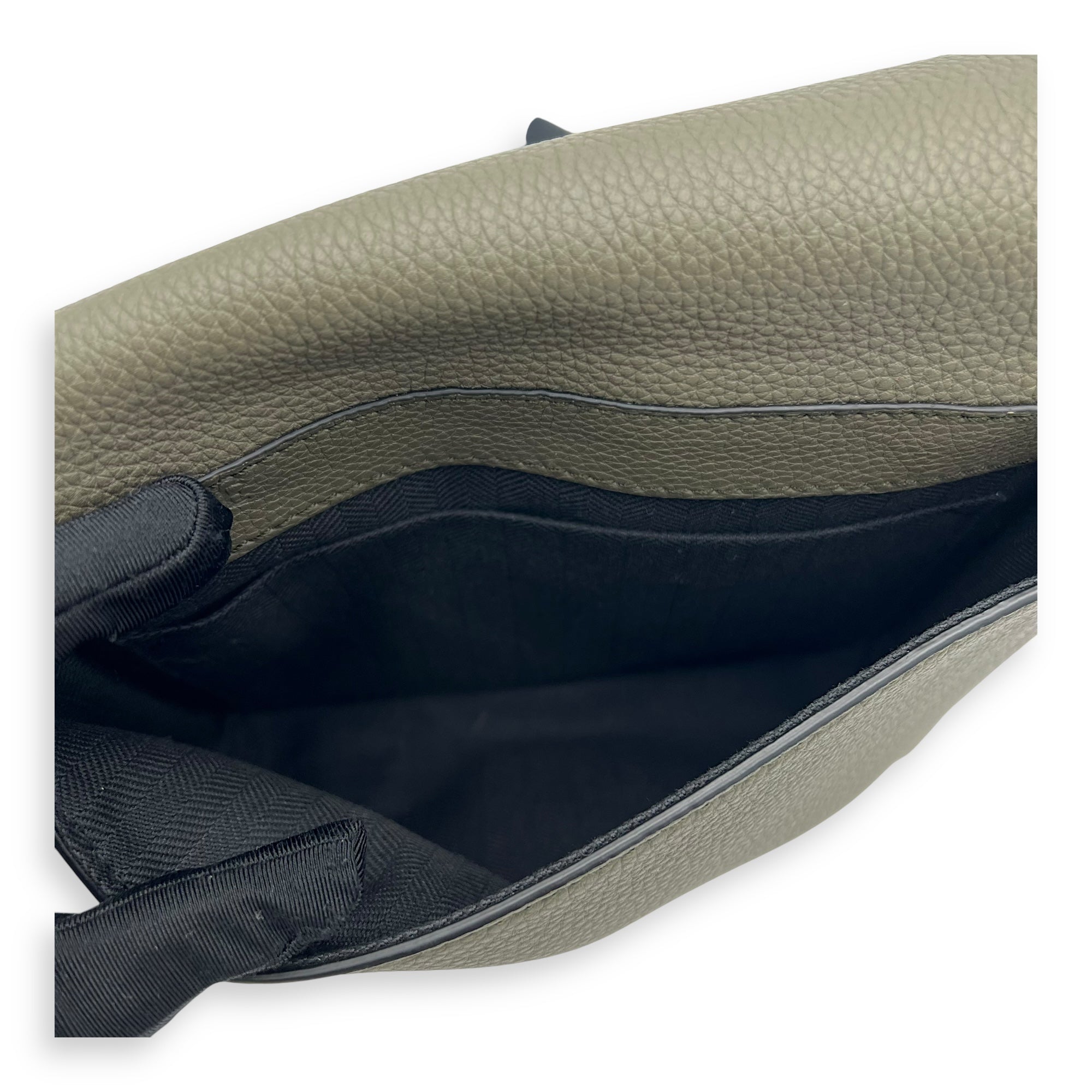 Loewe XS Military Green Belt Bag in Calfskin, Silver hardware_8