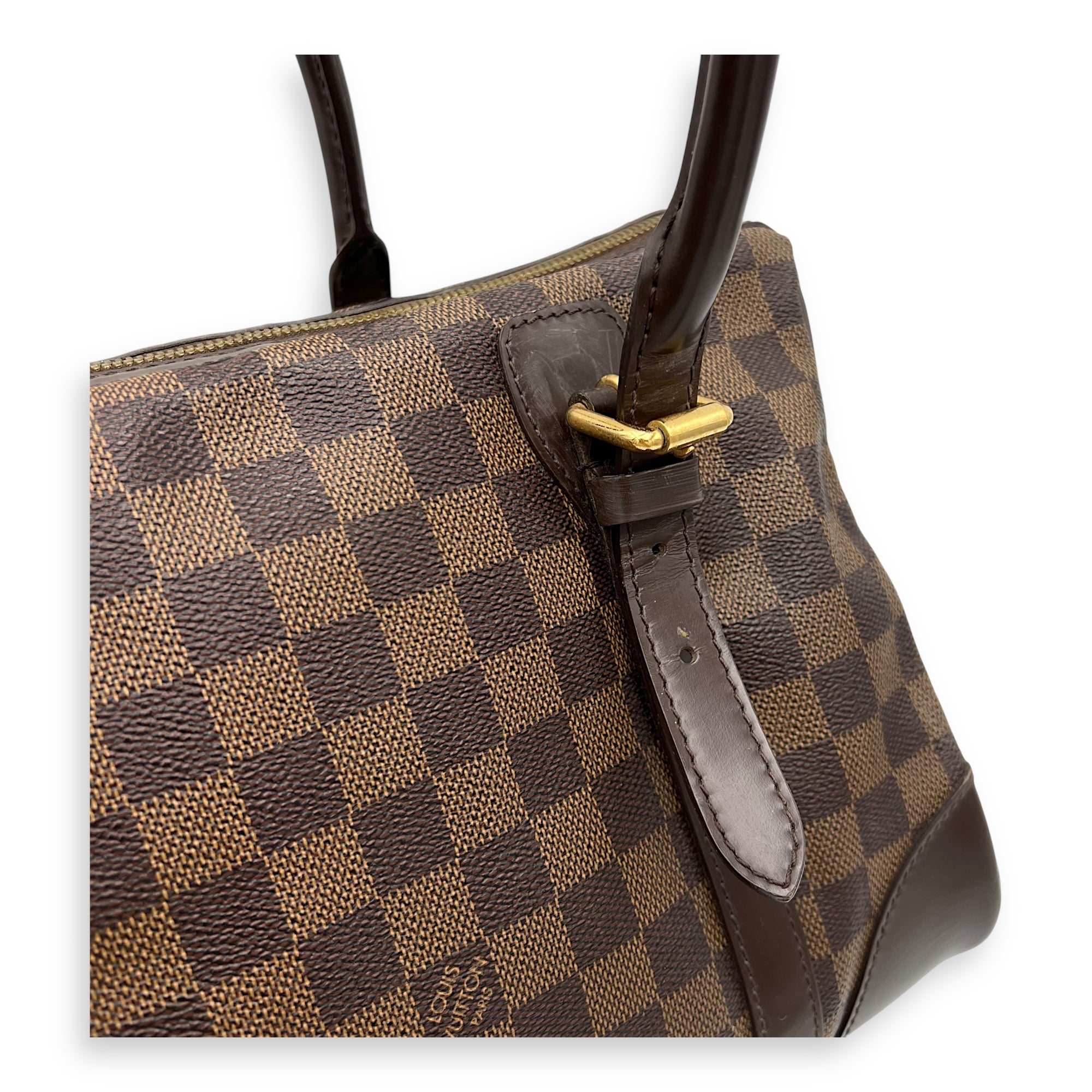 Louis Vuitton Berkeley Top Handle Bag Brown in Coated Canvas, Gold hardware_22